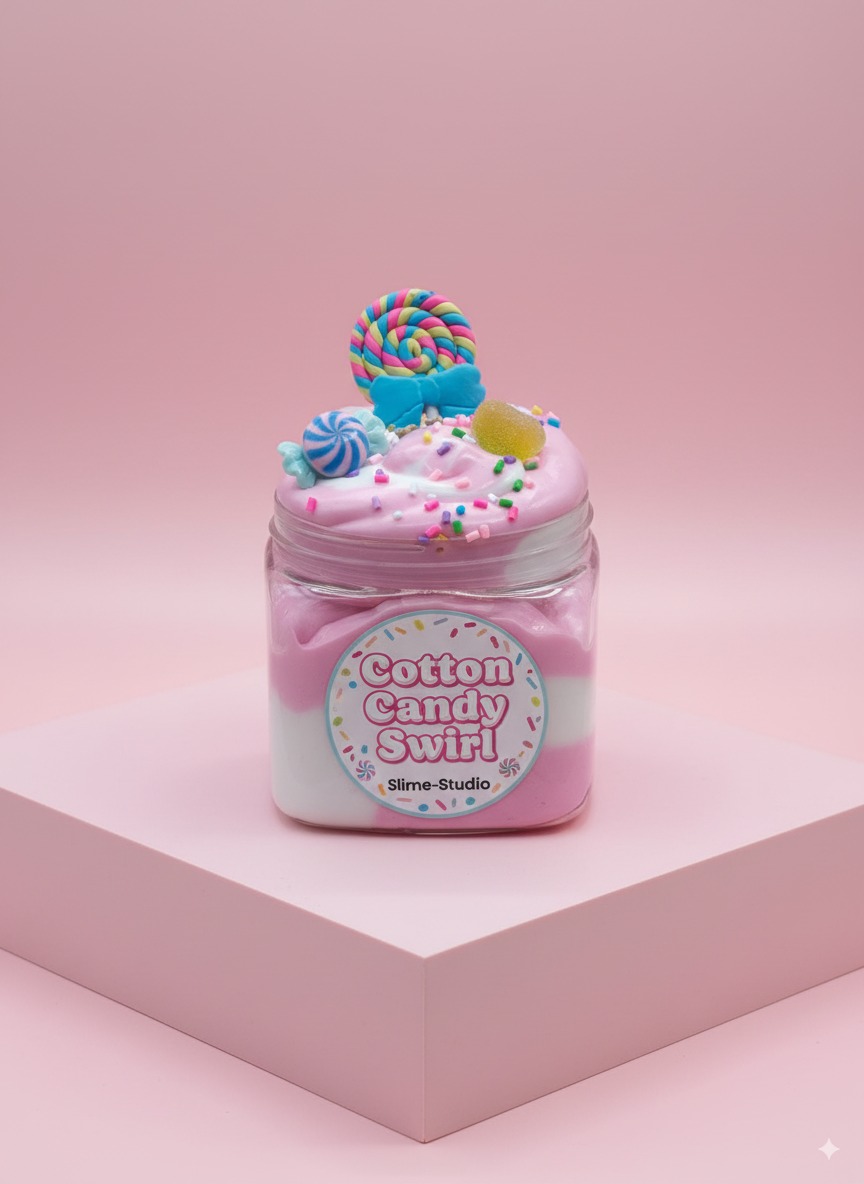 Cotton Candy Swirl - handmade slime by Amber's Slime Studio