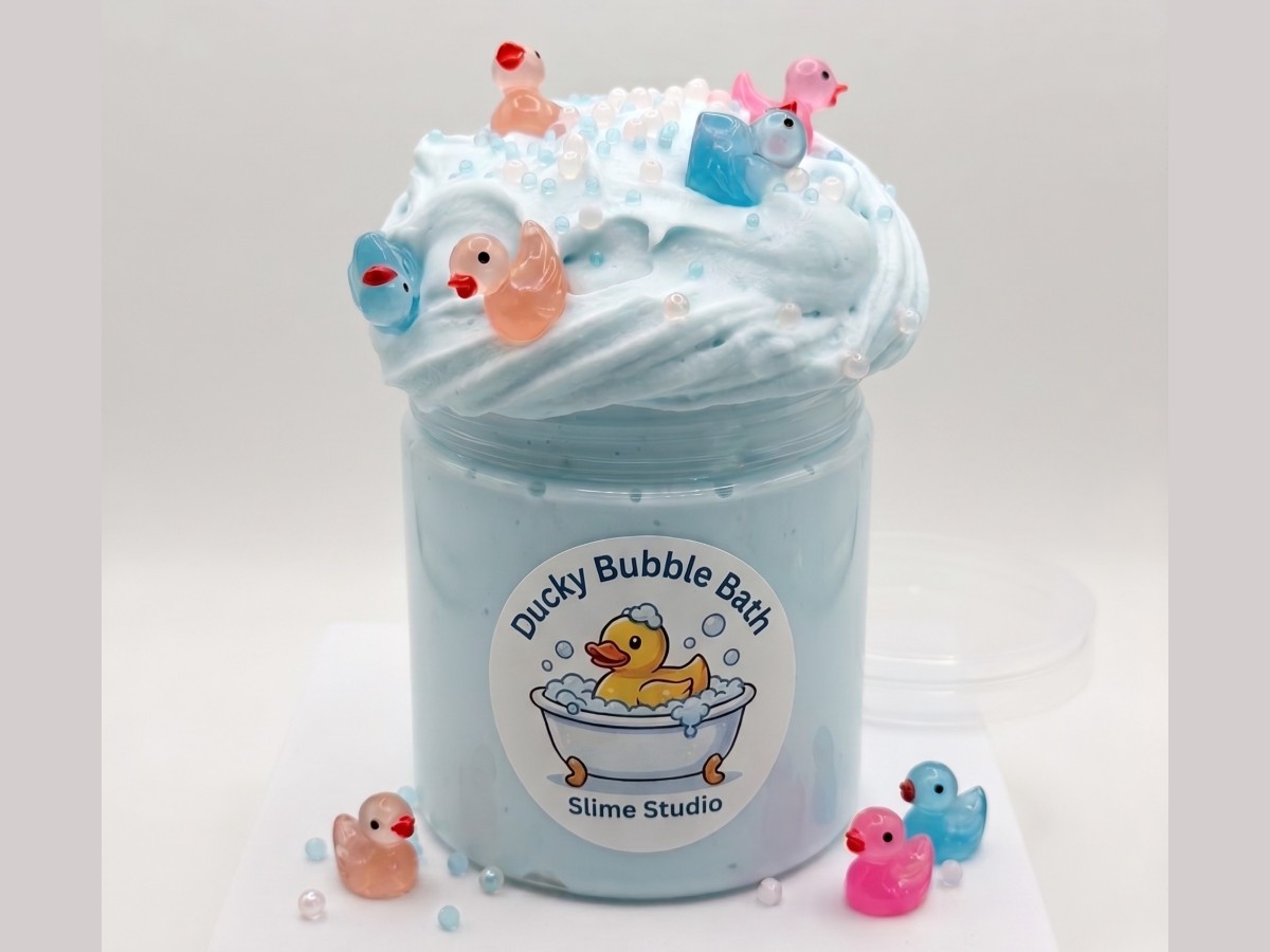 Ducky Bubble Bath - handmade slime by Amber's Slime Studio